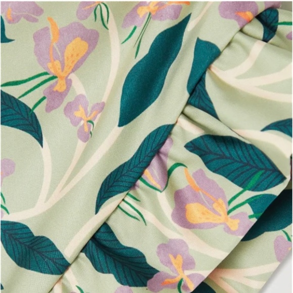 Agua by Agua Bendita Hiedra Mint Green Floral Bikini S Bottom & M Top - Picture 10 of 11